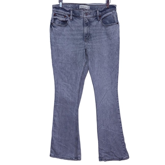 NEW Abercrombie & Fitch Curve Love Blue Denim Flare Wide Leg Jeans Size 27 4 S